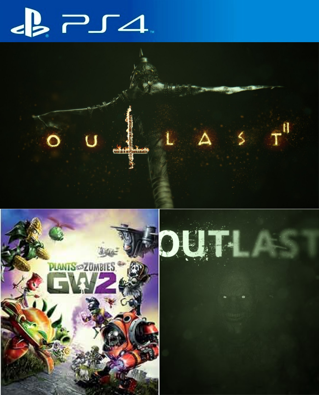 Plants vs Zombies GW2 + Outlast + Outlast 2 PS4